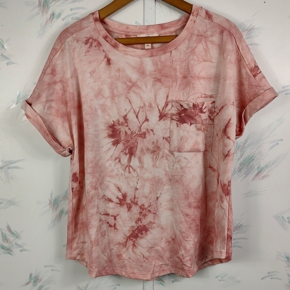 Como Vintage Pink Tie Dye Short Sleeve Top M EUC - Picture 1 of 9